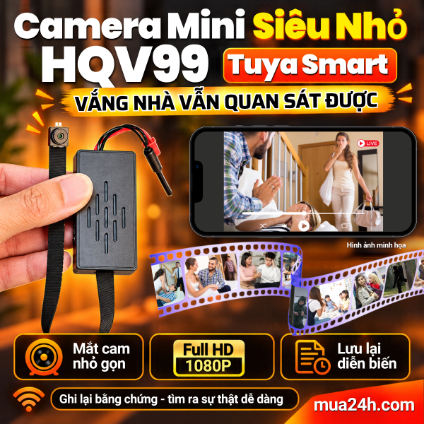 Camera Mini HQV99 Tuya Smart 1080P – Xem Từ Xa, Ghi Lại Sự Việc Để Làm Rõ Sự Thật