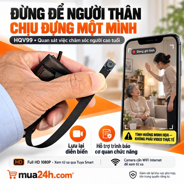 Camera Mini HQV99 Tuya Smart 1080P – Xem Từ Xa, Ghi Lại Sự Việc Để Làm Rõ Sự Thật