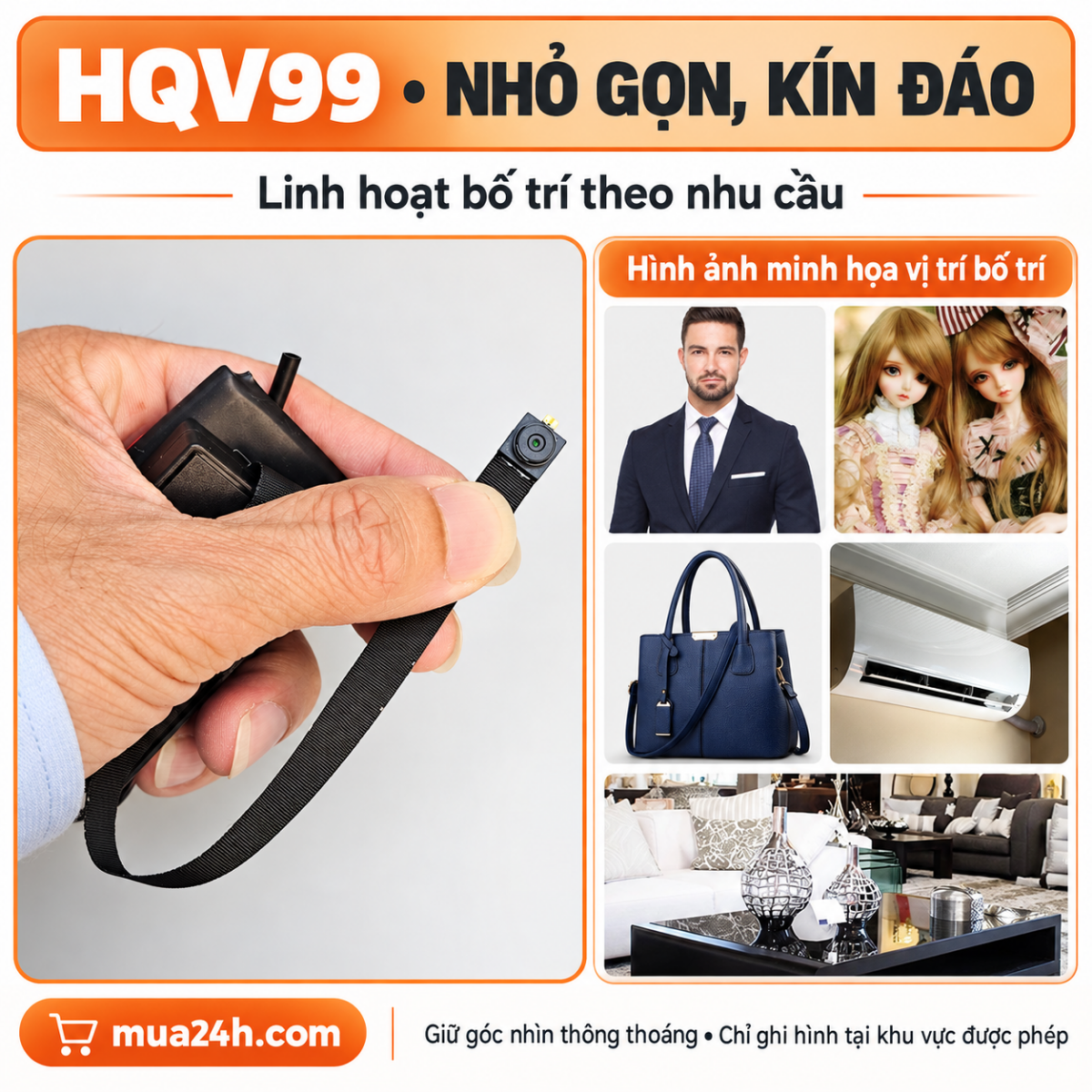 Camera Mini HQV99 Tuya Smart 1080P – Xem Từ Xa, Ghi Lại Sự Việc Để Làm Rõ Sự Thật