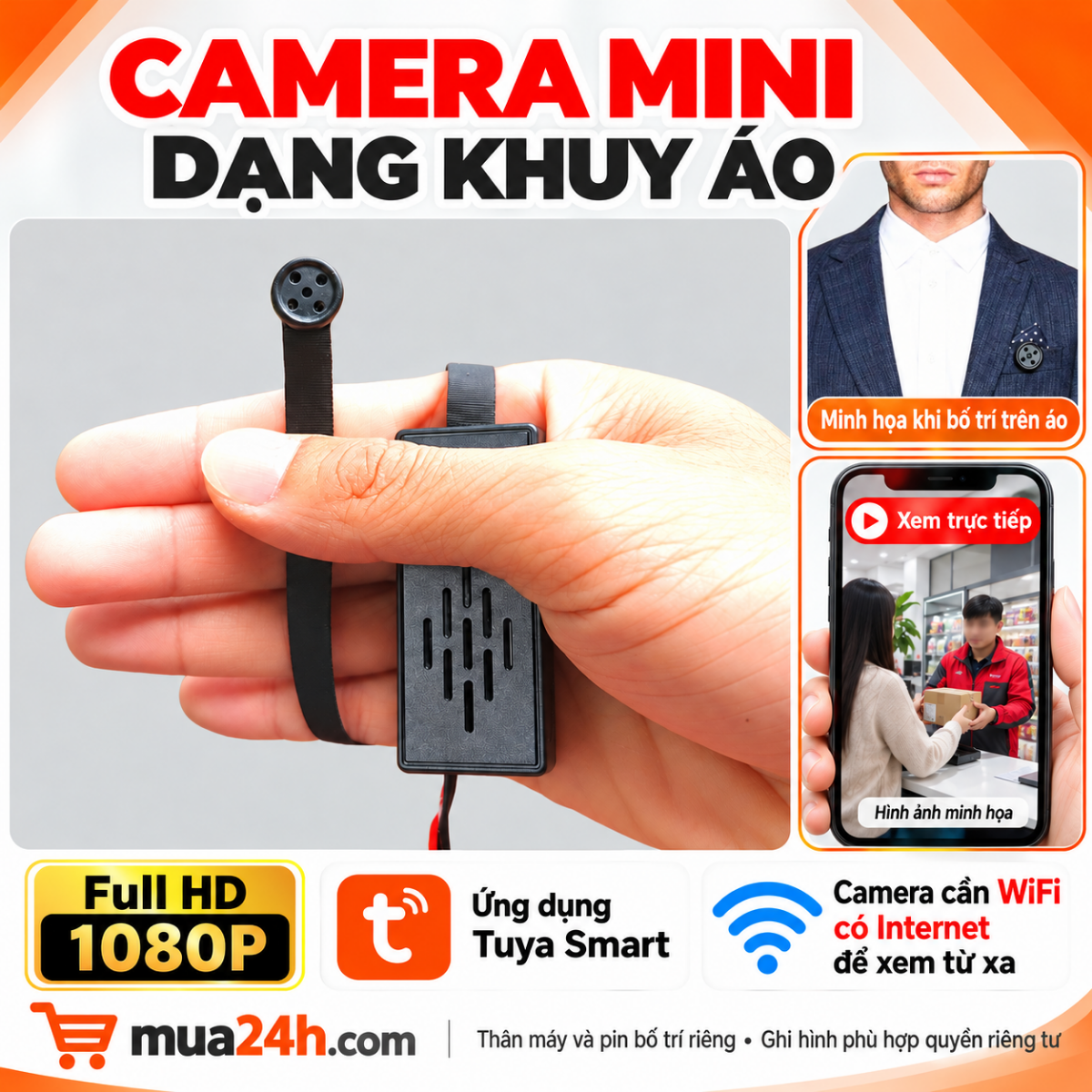 Camera Mini HQV99 Tuya Smart 1080P – Xem Từ Xa, Ghi Lại Sự Việc Để Làm Rõ Sự Thật