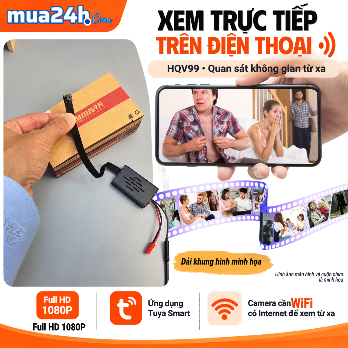 Camera Mini HQV99 Tuya Smart 1080P – Xem Từ Xa, Ghi Lại Sự Việc Để Làm Rõ Sự Thật
