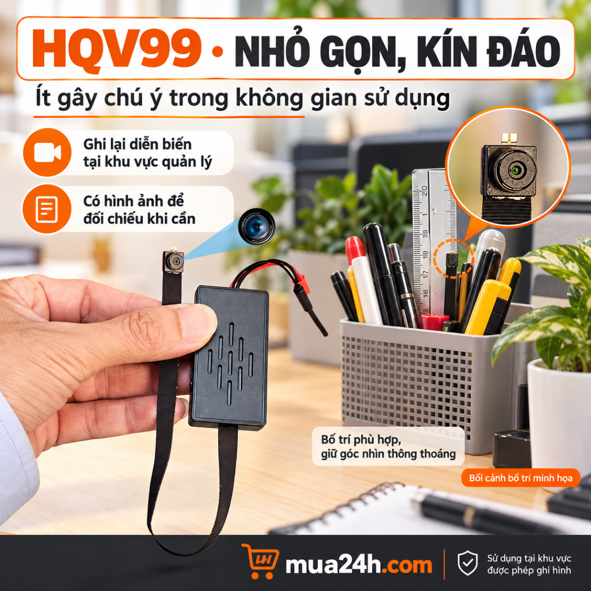 Camera Mini HQV99 Tuya Smart 1080P – Xem Từ Xa, Ghi Lại Sự Việc Để Làm Rõ Sự Thật